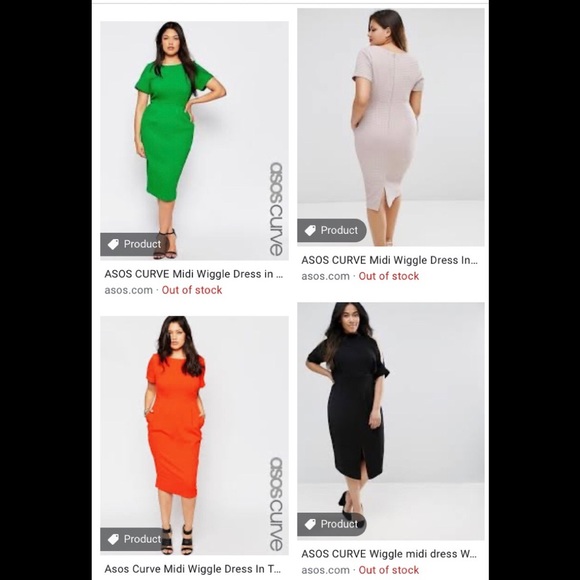 ASOS Curve NWT Gold Wiggle Midi Dress US size 22 - Picture 6 of 9